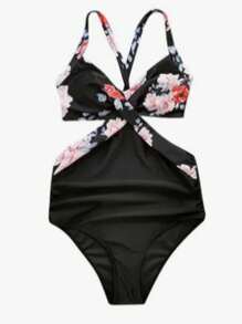 Bañador una pieza de tirantes - Negro - Ver 3
