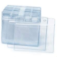 2/5/10/15/20/25 Piece Clear PVC Card Case - Waterproof ID, Badge And Record Jacket With Snap Closure For Office, Nurse And Work Pass,Back To School,School Supplies, - Multicolor - View 1