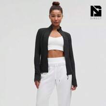 Lululemon Define Jacket Nulu Women's Lightweight, Full Zip Running Track Jacket-For Yoga Gym Running-Sweat-Wicking-Yoga-All Seasons Sport-Spring/Summer-Autumn/Winter-Mother's Day Gifts-Father's Day Gift - 黑色 - 查看 2