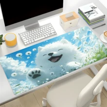 1pc Dog Mouse Pad Cartoon Art Desk Mat Rubber Base Mousepad With Stitched Edge Non-Slip Desk Accessories XL Desk Pad For Office Home As Gifts For Men Women Birthdays,Valentine's Day - Multicolor - View 2