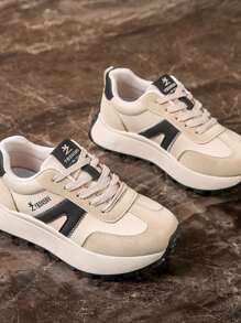 2025New Spring And Summer Plus Size Women's Outdoor Sports Shoes, Lace-Up, Breathable Running Shoes, Anti-Slip, Black