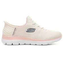 Skechers 女士透气休闲运动鞋、运动训练鞋、跑步鞋、户外旅行鞋 150123-NTPK - 自然色/粉紅色 - 查看 2