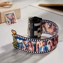 Personalisierter Fotocollage Schlüsselanhänger, Vintage Rollenförmiger Schlüsselanhänger, Jahrestags-Geschenk