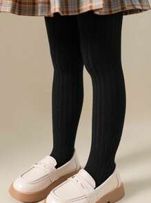 1 szt. Jednokolorowe proste rajstopy dla 10-letnich i młodszych dziewczynek na wiosnę i jesień