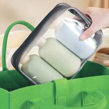 3 件套防漏旅行瓶套装 - 可再填充洗发水、护发素、乳液和肥皂容器，配有便携式储物袋，用于化妆品和美容产品家居浴室装饰秋季装饰返校 - 彩色 - 查看 4