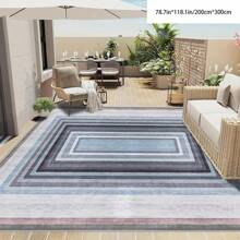 [5mm Thickness Crystal Velvet Flocked Bottom] 1pc Geometric Floral Pattern Carpet - Waterproof, Anti-Slip, Absorbent, Machine Washable, Soft Comfortable Mat, Suitable For Kitchen, Living Room, Bedroom, Hallway, Bathroom, Laundry Room - Easy To Clean, Carpet For Home Decor