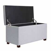 30" Hinged Storage Ottoman, Gray