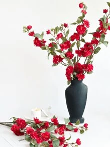 1/2 束人造玫瑰花束，88 厘米假花可弯曲且不会褪色 - 适用于婚礼装饰、情人节装饰、生日装饰、周年纪念装饰、家居装饰、桌面装饰、卧室和浴室房间装饰、书桌装饰、房间装饰用品、秋季装饰、秋秋装饰、桌面装饰、花盆装饰 - 紅色 - 查看 4