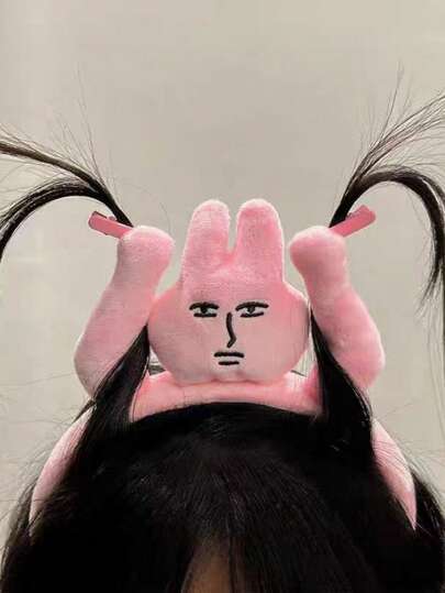 1 قطعة شريط شعر على شكل أذن أرنب وردي، إكسسوار شعر مضحك، دعامة للصور، لفصلي الربيع والصيف، منتجات جديدة، شريط للرأس