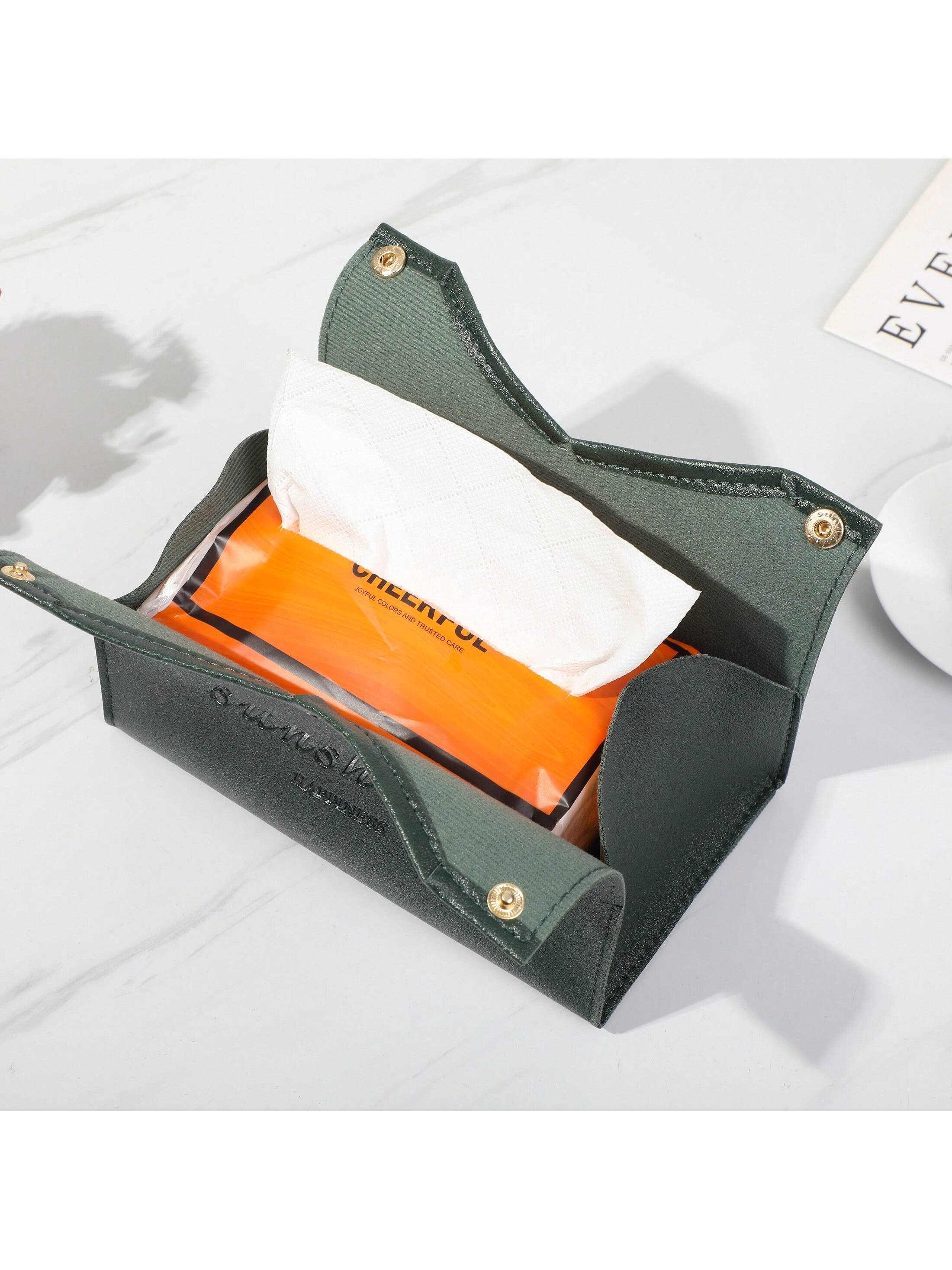 1 علبة مناديل من الجلد ومقاومة للماء كإكسسوار للمط...