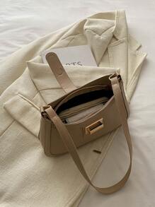Elegant Crescent-Shaped Underarm Shoulder Bag For Women, Chic Casual Fashion, Solid Color Underarm Bag