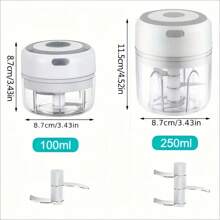 1 pieza Procesador de alimentos eléctrico inalámbrico multifuncional de 250ML, con anillo de silicona, antideslizante, de buena textura y calidad, conveniente. Procesador de alimentos para el hogar, asistente de cocina, adecuado para la preparación de alimentos para bebés y el picado de ingredientes de cocina, de tamaño mini