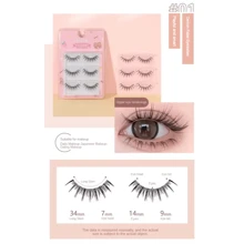 3 对自然假睫毛，仿貂皮睫毛 - 长而细，多层，短而浓密，打造持久自然的睫毛效果，可重复使用，羽毛状和喇叭状，适合日常使用或特殊场合