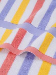 QIBHI 1pc Colorful Striped Bath Towel/Bathroom Towel,Absorbent Face Towel, Suitable For Home, Hotel, Bathroom, Pool, Gym, Beach Holiday Bathroom Decor Fall Decor Back To School