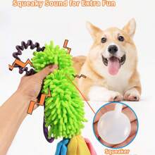 1pc Random Color Multicolor Pet Plush Elastic Rope Toy With Squeaky Sound, Chew Toy For Small, Medium And Large Dogs, Puppy Training Tug Of War Toy, Suitable For Exercise And Interactive Games - Multicolor - View 3