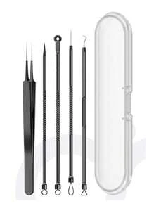 1-8 Pieces Set Blackhead Extractor Tool Blackhead Removal Tool Set, Acne Needle Set (For Blemish Removal), Acne Treatment, (For Facial Skin Defects) - Black, Skin Care, Room Decor, Home Decor, Bedroom Decor,Blackhead Remover,Beauty,Skin Care Products,Spa,Self Care,Skin Care Tools,Face Care,Esthetician Supplies,Skin,Face Wash,Facial