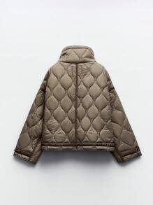 Women Winter Coats - 卡其色 - 查看 9