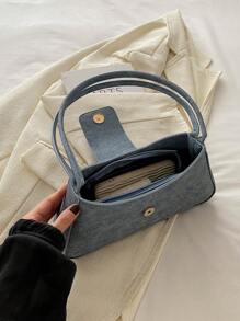 Túi xách thời trang, Túi đeo nách Niche, Túi đi làm thời trang mới, Túi Baguette, Túi đeo vai đa năng - Màu xanh lam - Xem 6