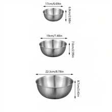 1 件不锈钢搅拌碗，3 种尺寸沙拉搅拌碗，厨房小工具，厨房配件 - 銀色 - 查看 6
