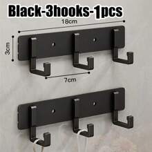 Household Wall Coat Rack Black Hooks For Hangging Clothes Towel Hanger Bathroom Robe Hook Heavy Duty Kitchen Accessories