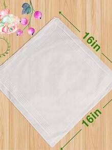 Men's Handkerchiefs 100% Soft Cotton White Hankie Hankerchieves