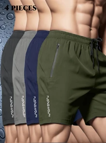 4 piezas Shorts deportivos de verano para hombres, pantalones cortos informales, transpirables y ligeros para exteriores, fitness y running