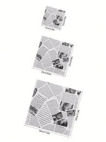 50pcs, Baking Tray, Thickened Greaseproof Paper, Pad Paper, Greaseproof Paper, French Fries Burger, Food Paper - White Black Text - View 3