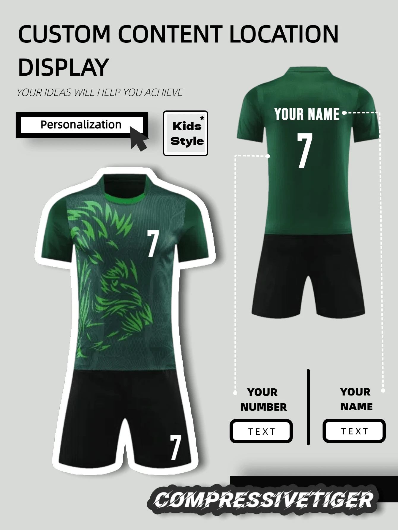 2pcs Boy's Personalized Soccer Jersey - Customizable Name And Number Print Stripe Decor Short Sleeve T-Shirt + Shorts Co-Ord Quick-Drying Sweat-Absorbing Sports Set As Gift