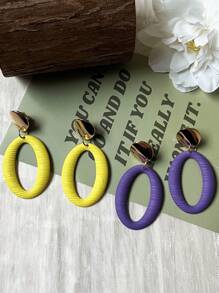 1 Pair Chic Geometric Ear Cuffs, European & American Fashion, Minimalist Design, Versatile For Spring, Summer, Autumn, Winter