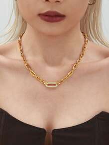 TONSI 1 件女士不锈钢微镶嵌锆石项链和手链首饰套装，简约优雅 - 款式1 - 查看 2