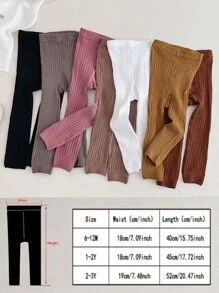 7 Pairs Of Thick Striped Cropped Tights For Baby Girls In All Seasons, Girls' Outerwear Leggings
