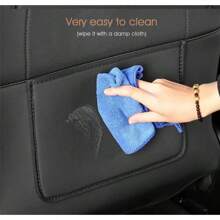 Car Seatback ProtectorModel 3 Seat Back Protective Child Anti-Kick Mats Black Leather Interior Accessories - White 1pc - View 5