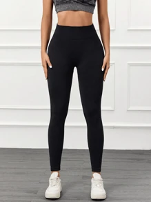 3pcs Plain Seamless Yoga Leggings! High - Waisted For Running & Fitness, Ideal For Outdoor, Yoga, Workout, Activewear, Running Gear, Gym Clothes .