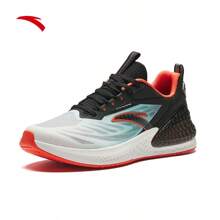 Anta Zapatos cómodos y livianos para correr para hombres, con suela blanda y amortiguación, ideales para saltar la cuerda y el transporte, para la temporada de invierno - Negro básico/Blanco papiro/Azul agua transparente -4 - Ver 2