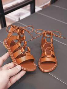 Fashionable Simple Casual Comfortable Summer Outdoor Girls Roman Shoes Flat Sandals