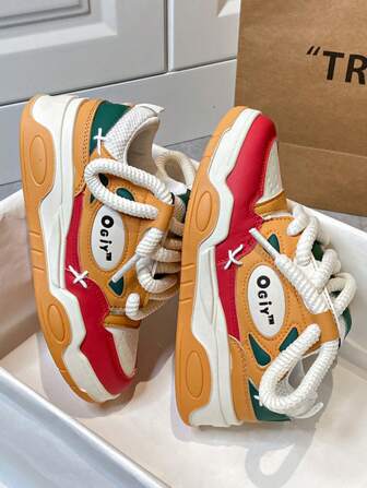 女士 4 季百搭休闲绳纹厚底运动鞋