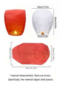3/5/10pcs Romantic Paper Lanterns/Sky Lanterns/Wish Lights, Made Of Flame-Retardant Material With Oval Shaped Thick Paper, Safer To Use - Multicolor - View 6