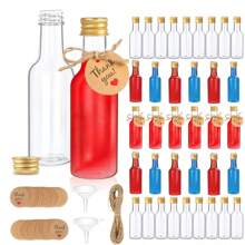 52/10/2/120/500pcs Set Of Small Plastic Wine Bottles With Cap And Funnel Lightweight And Non-Leakage Transparent Bottle With Screw Cap, Can Be Used To Fill A Variety Of Liquids And Fine Solids, Suitable For Putting In The Bag To Take Out Travelling And Etc. - Multicolor - View 4
