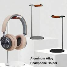 Curved Aluminum Headphone Stand Rack Sturdy Metal Gaming Headset Earphone Holder Hanger With Solid Base For Table Desk Display For Office, Dorm And Home Use