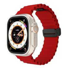 Silicone Foldable Clasp Watch Band For 41mm 40mm 44mm 45mm 42mm 38mm 49mm 46mm, Soft Silicone Magnetic Closure Sport Strap For Series 1-10, SE, Ultra - Multicolor - View 21