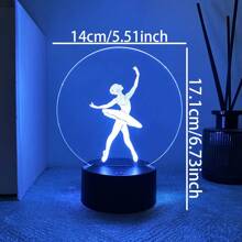 1pc Personalizado 3D Bailarina Luz Noturna Lâmpada Com Nome Personalizado, Amante Da Dança Do Balé Presente Comemorativo, Iluminação Decorativa Atmosfera