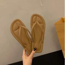 女士法式软底人字拖凉鞋，2025 年夏季新款百搭别致罗马沙滩拖鞋