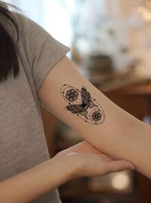 30 vellen creatieve zwarte vlinder tijdelijke tatoeage stickers voor mannen en vrouwen, waterbestendig, geschikt voor arm, gezicht, vinger en nek en overal waar je maar wilt