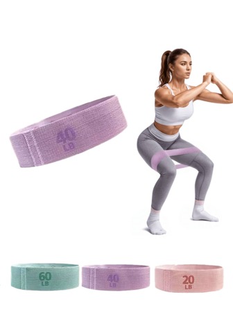 1 pieza Banda de resistencia de tela, banda de resistencia para ejercicios para piernas y glúteos, yoga, pilates, rehabilitación, banda de bucle de resistencia para fitness (morado) 40LB apta para entrenamiento avanzado