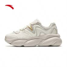 Anta 女款【Guaniaxue同款】可爱爪子设计做旧厚底运动鞋百搭休闲鞋款式122438886R - 象牙白/數位霧灰/一度灰 -1 - 查看 1