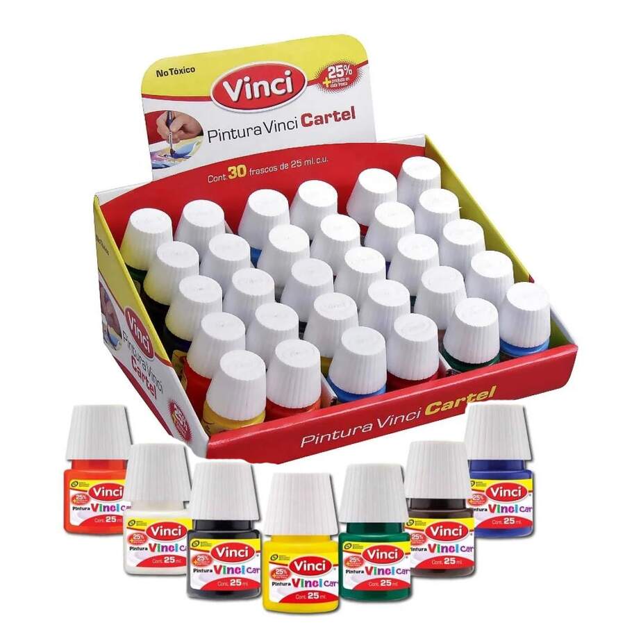 Pinturas Vinci diversos colores paquete de 30 piezas Dixon set de pinturas escolares para manualidades y arte colores intensos ideal para pintura infantil proyectos creativos y uso escolar - Multicolor - Ver 1