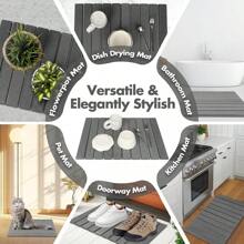 ER KitchenLarge Stone Dish Drying Kitchen Counter,, Instant Drying Pad,Diatomaceous Earth Absor, Foldable And  Absorbent Dish Drying Stone, 24*16, Dark Gykitchen Accessories