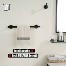 不锈钢浴室配件套装,包括毛巾杆、卫生纸架、壁挂挂钩、衣橱挂钩、衣帽钩,适用于浴室五金套装、浴室用品、浴室套装 - 彩色 - 查看 17