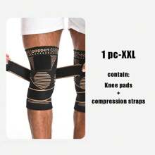 1 Manicotto per ginocchio in rame con fascia di compressione, supporto per ginocchio in maglia antiscivolo, adatto per corsa, escursionismo, esercizio per uomo e donna, accessori palestra, supporti per ginocchio, ginocchiere palestra