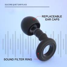 1 Pair Reusable Super Comfortable Noise-Proof Earplugs, Includes 2 Pairs Replacement Ear Tips, Suitable For Sleeping, Deep Focus, Traveling, Noise Sensitivity, Hearing Protection